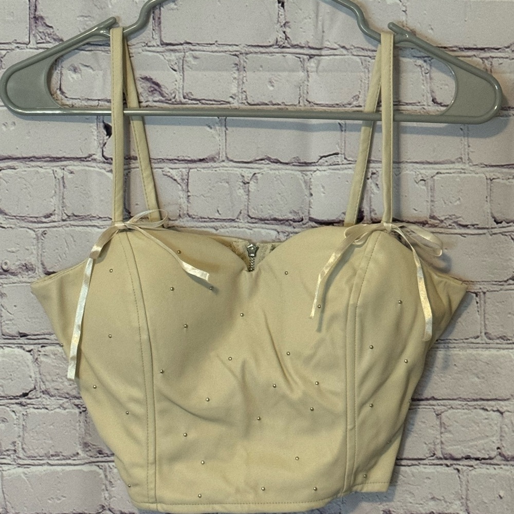 Say What? Tan Cream Bustier Camisole